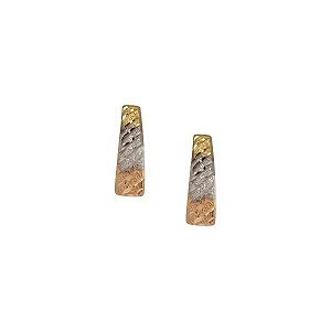 Brinco 3 Cores Ouro 18k