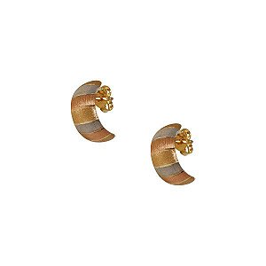 Brinco Pequeno 3 Cores Ouro 18k