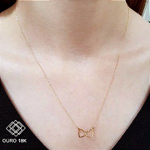 Gargantilha Coração Ouro 18k
