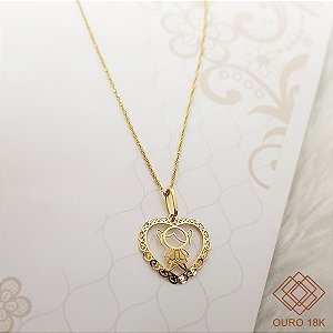Kit Cordão Ouro 18k + Pingente Filho Ouro 18k
