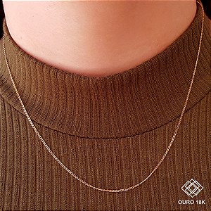 Cordão Elos Feminino Ouro 18k - 45cm