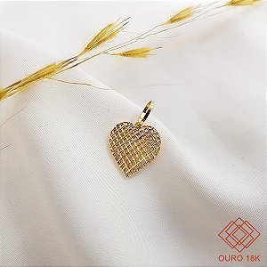 Pingente Coração Diamantado Ouro 18k