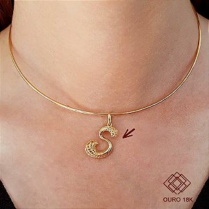 Pingente Letra S Ouro 18k