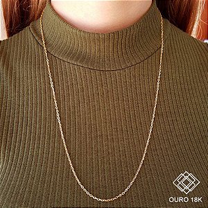 Cordão Malha Bailarina Ouro 18k - 60cm