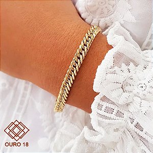 Pulseira  Elos Ocos Ouro 18k