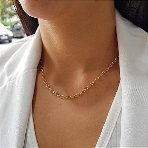 Cordão Elo Oco Ouro 18k - 45cm