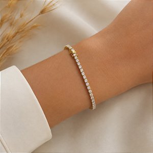 Pulseira Riviera Ouro 18k Zircônias