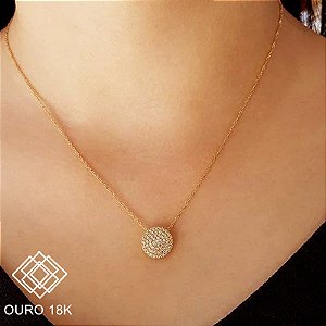 Kit Cordão Ouro 18k + Pingente Chuveiro Ouro 18k Zircônias