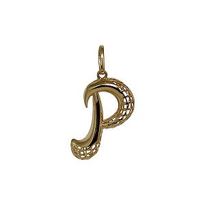 Pingente Letra P Ouro 18k