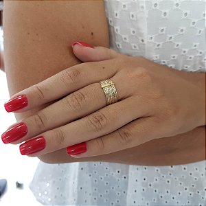 Anel 7 Aros Ouro 18k