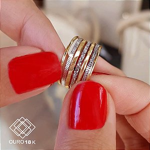 Anel 7 Aros Ouro 18k