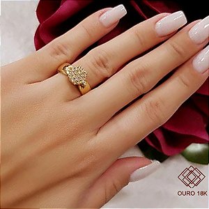 Anel Chuveiro Ouro 18k Diamantes