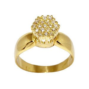 Anel Chuveiro Ouro 18K Com Pedras Diamantes cod. 896 | Retran Joias -  Retran Joias - Uma Joia é Para Sempre