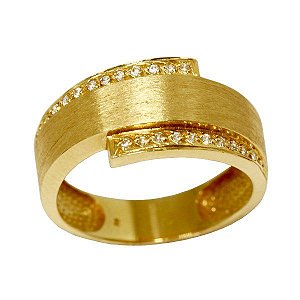 Anel Ouro 18k e Moissanite