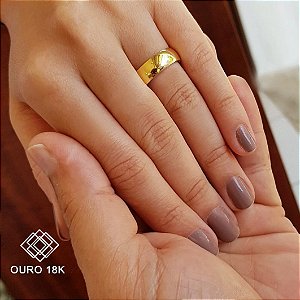 1 Aliança Casamento Ouro Amarelo 18k