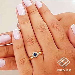 Anel Formatura Matemática Ouro 18k Zircônias - Sem emblema