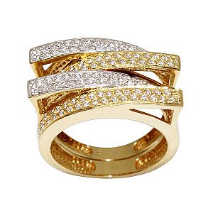 Anel Ouro 18k e Moissanite