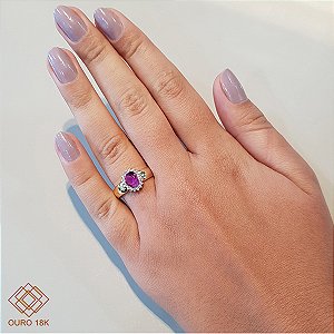 Anel Formatura Letras Ouro 18k Zircônias - Sem emblema