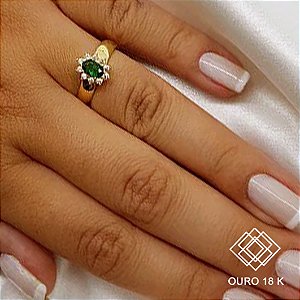 Anel Formatura Serviço Social Ouro 18k Zircônias - Sem emblema