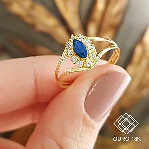 Anel Formatura Comércio Exterior Ouro 18k Zircônias - Sem emblema