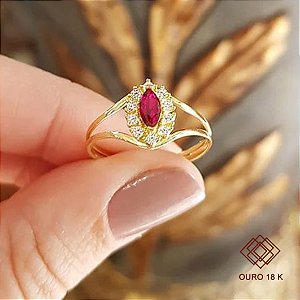 Anel Formatura Direito Feminino Ouro 18k Zircônias - Sem emblema