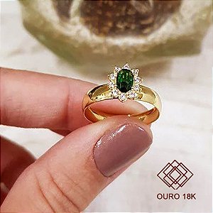 Anel Formatura Educação Física Ouro 18k Zircônias - Sem emblema