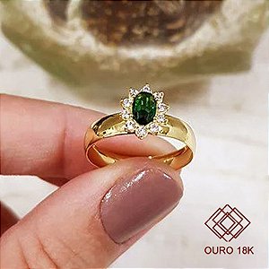 Anel Formatura Estética Ouro 18k Zircônias - Sem emblema