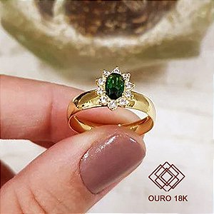 Anel Formatura Nutrição Ouro 18k Zircônias - Sem emblema