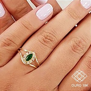 Anel Formatura Biomedicina Ouro 18k Zircônias - Sem emblema