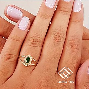 Anel Formatura Enfermagem Ouro 18k Zircônias - Sem emblema