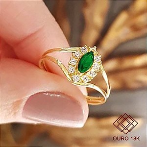 Anel Formatura Educação Física Ouro 18k Zircônias - Sem emblema