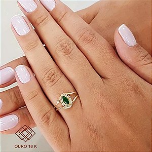 Anel Formatura Estética Ouro 18k Zircônias - Sem emblema