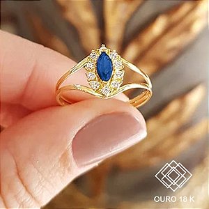 Anel Formatura Matemática Ouro 18k Zircônias - Sem emblema