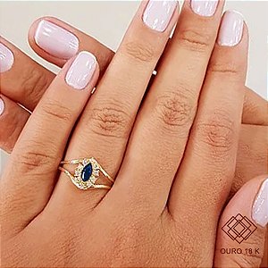 Anel Formatura Normal Superior Ouro 18k Zircônias - Sem emblema