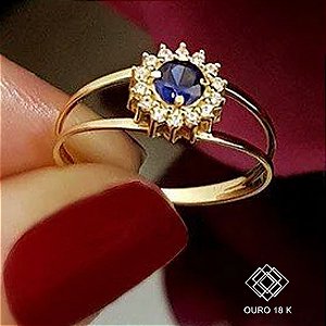 Anel Formatura Publicidade Ouro 18k Zircônias - Sem emblema