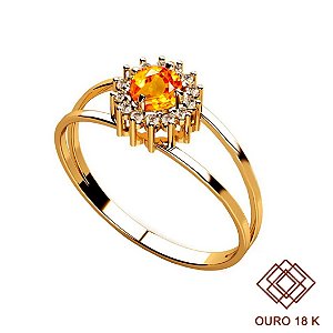 Anel Formatura Farmácia Ouro 18k Zircônias - Sem emblema