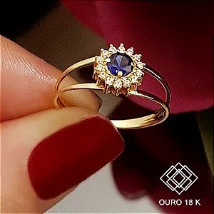 Anel Formatura Comércio Exterior Ouro 18k Zircônias - Sem emblema