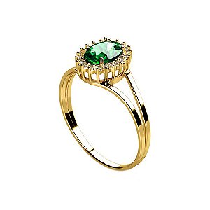 Anel Formatura Estética Ouro 18k Zircônias - Sem emblema