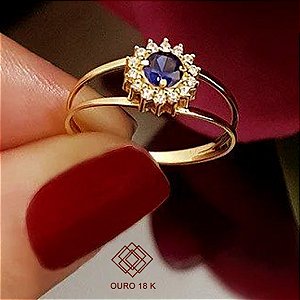 Anel Formatura Fonoaudiologia Ouro 18k Zircônias - Sem emblema