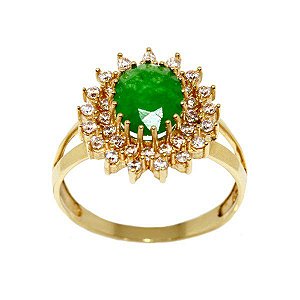 Anel Ouro 18k Zircônias