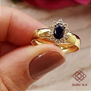 Anel Formatura Matemática Ouro 18k Zircônias - Sem emblema