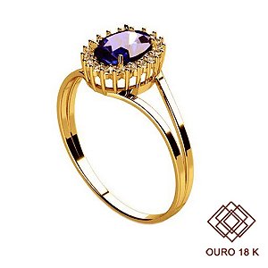 Anel Formatura Normal Superior Ouro 18k Zircônias - Sem emblema