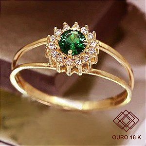 Anel Formatura Serviço Social Ouro 18k Zircônias - Sem emblema