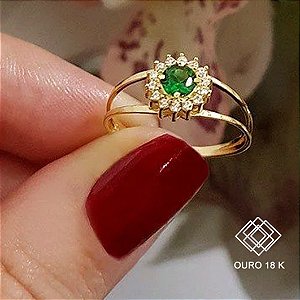 Anel Formatura Estética Ouro 18k Zircônias - Sem emblema