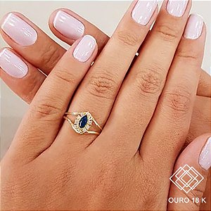 Anel Formatura Engenharia Agronômica Ouro 18k Zircônias - Sem emblema