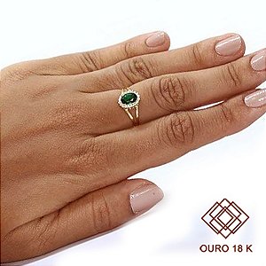 Anel Formatura Educação Física Ouro 18k Zircônias - Sem emblema
