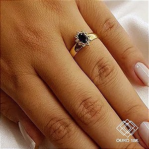 Anel Formatura Engenharia Agronômica Ouro 18k Zircônias - Sem emblema