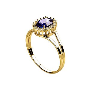 Anel Formatura Comércio Exterior Ouro 18k Zircônias - Sem emblema