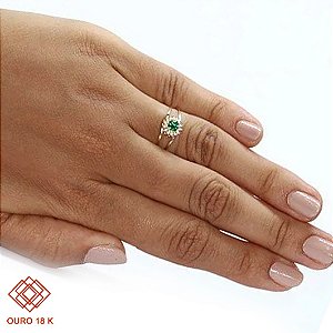 Anel Formatura Educação Física Ouro 18k Zircônias - Sem emblema