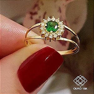 Anel Formatura Veterinária Ouro 18k Zircônias - Sem emblema